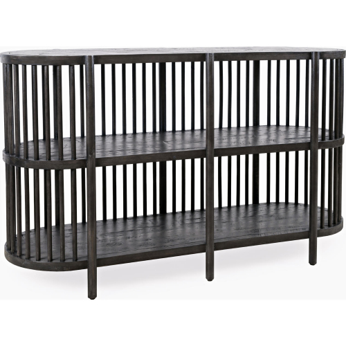 Rhapsody 54" Open Storage Console Cabinet in Black Wash Wood